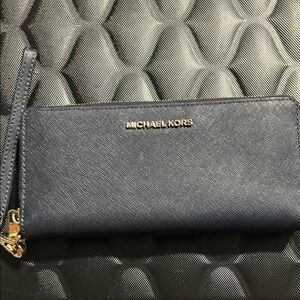 Michael Kors Blue Clutch Wristlet
